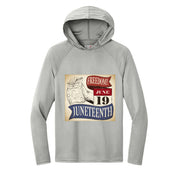 Men's Long-Sleeve Hooded T-shirt Honoring Juneteenth Freedom