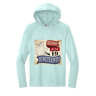 Men's Long-Sleeve Hooded T-shirt Honoring Juneteenth Freedom