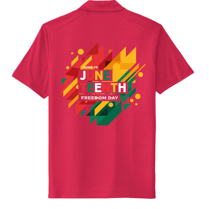 Polyester Performance Polo Shirt For Mens - Juneteenth Day