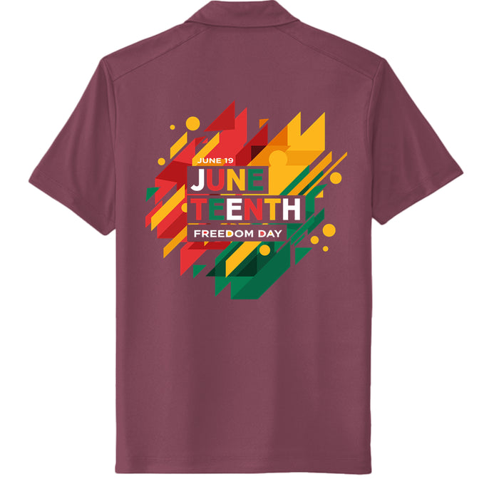 Polyester Performance Polo Shirt For Mens - Juneteenth Day