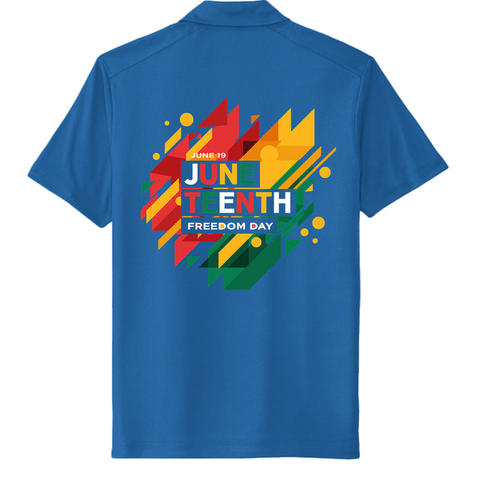 Polyester Performance Polo Shirt For Mens - Juneteenth Day