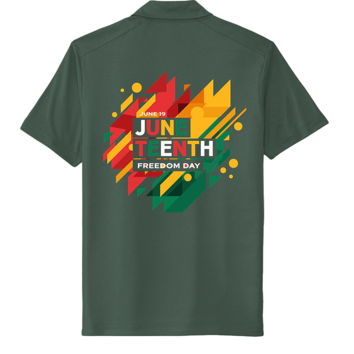 Polyester Performance Polo Shirt For Mens - Juneteenth Day