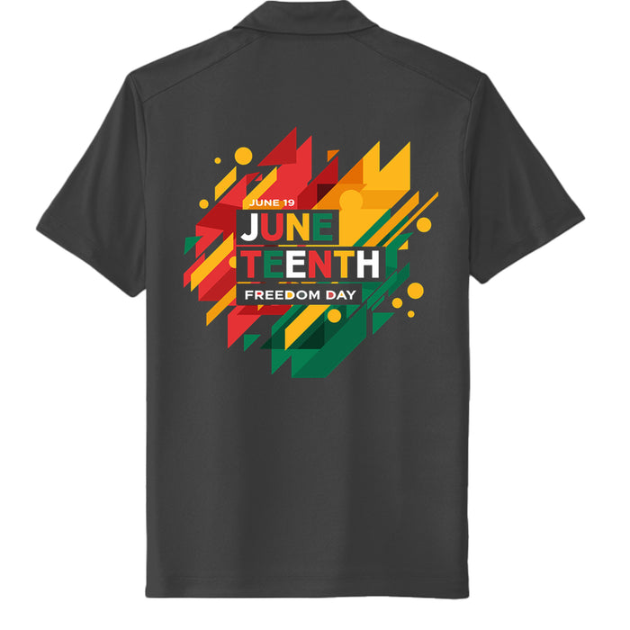 Polyester Performance Polo Shirt For Mens - Juneteenth Day