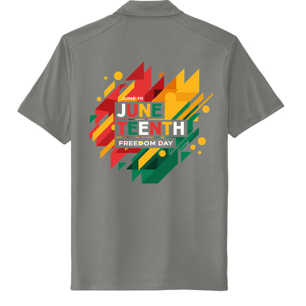 Polyester Performance Polo Shirt For Mens - Juneteenth Day