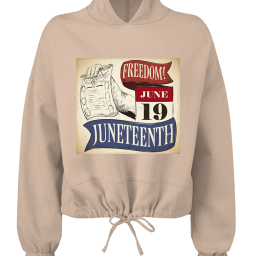 TD085 Ladies' Cropped Oversize Hood Celebrate Juneteenth Day