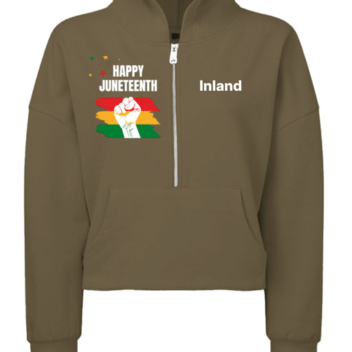 TD077 Ladies' Alice Half-Zip Hooded Sweatshirt - Juneteenth Day