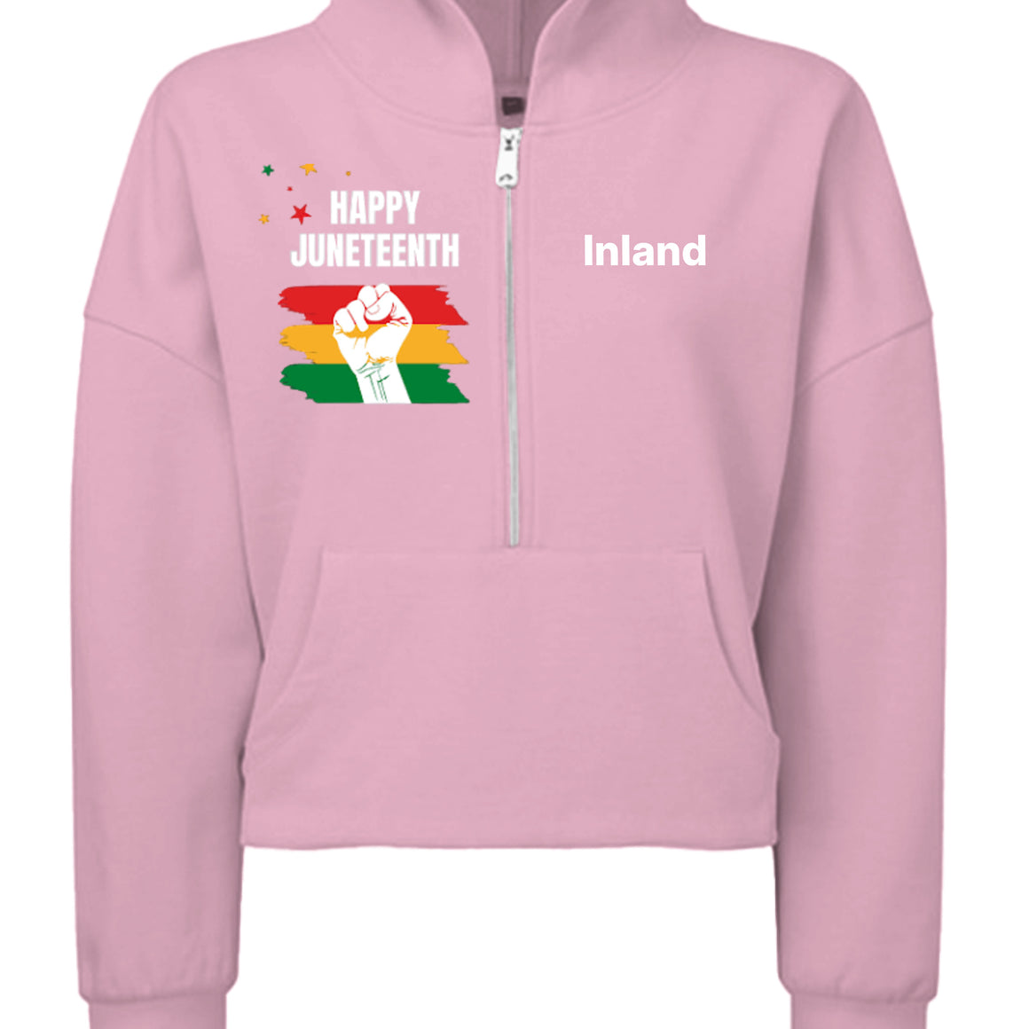 TD077 Ladies' Alice Half-Zip Hooded Sweatshirt - Juneteenth Day