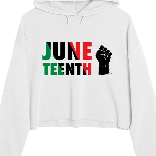 Lane Seven LS12000 Ladies' Crop Hooded Sweatshirt Juneteenth Day