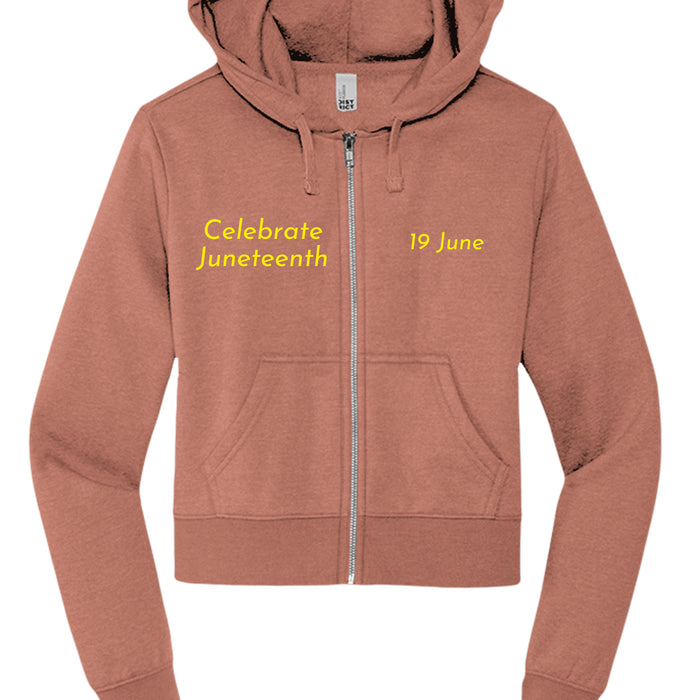 Womens Fleece Full-Zip Hoodie DT6103 - Juneteenth Day