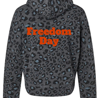 8853 Women's Crop Hooded Sweatshirt - Juneteenth Freedom Day