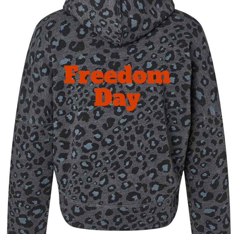 8853 Women's Crop Hooded Sweatshirt - Juneteenth Freedom Day