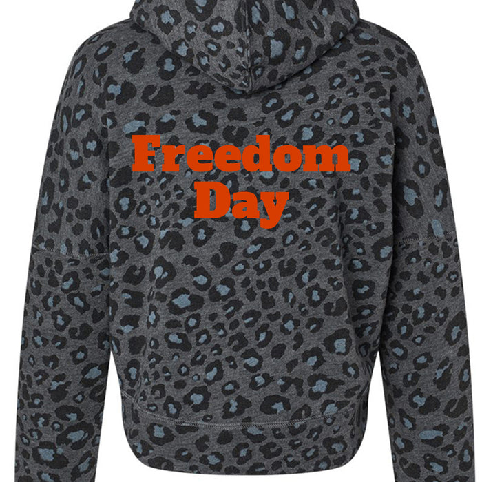 8853 Women's Crop Hooded Sweatshirt - Juneteenth Freedom Day
