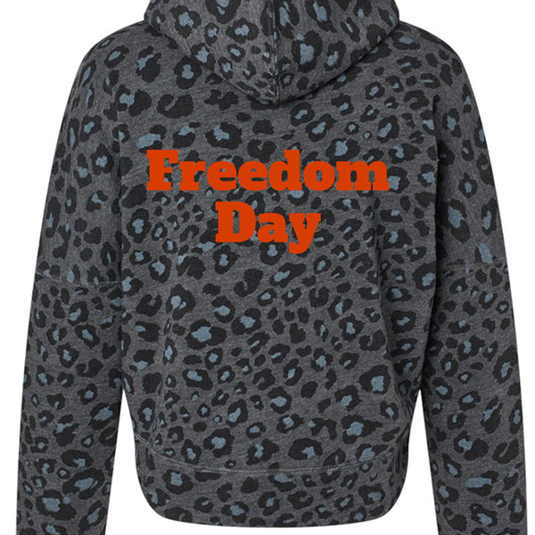 8853 Women's Crop Hooded Sweatshirt - Juneteenth Freedom Day