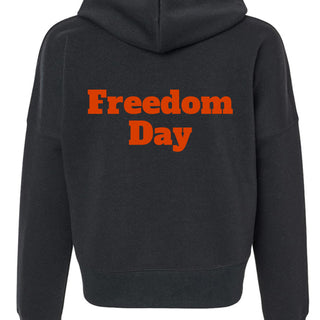 8853 Women's Crop Hooded Sweatshirt - Juneteenth Freedom Day