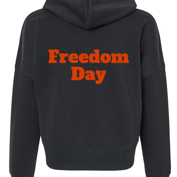 8853 Women's Crop Hooded Sweatshirt - Juneteenth Freedom Day