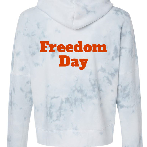 8853 Women's Crop Hooded Sweatshirt - Juneteenth Freedom Day
