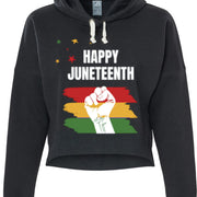 8853 Women's Crop Hooded Sweatshirt - Juneteenth Freedom Day