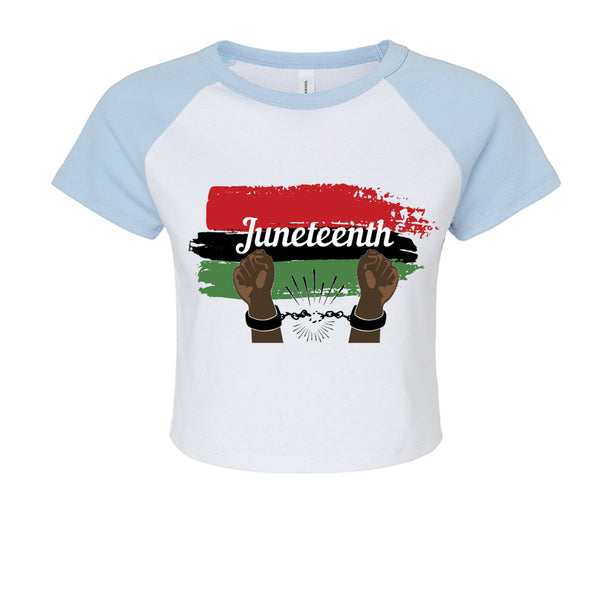 Canvas 1201 Ladies' Micro Ribbed Raglan Baby Tee Juneteenth Day