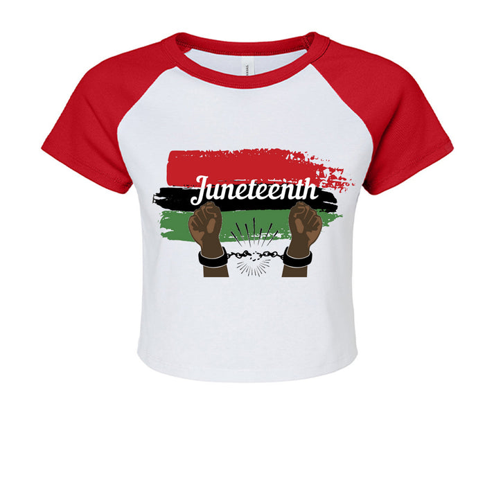 Canvas 1201 Ladies' Micro Ribbed Raglan Baby Tee Juneteenth Day