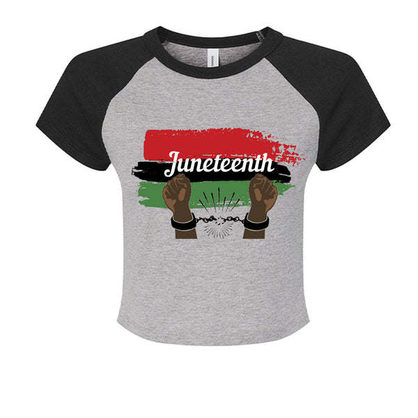 Canvas 1201 Ladies' Micro Ribbed Raglan Baby Tee Juneteenth Day