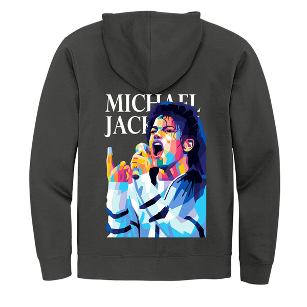 DT6102 Mens Fleece Full-Zip Hoodie Michael Jackson Printed