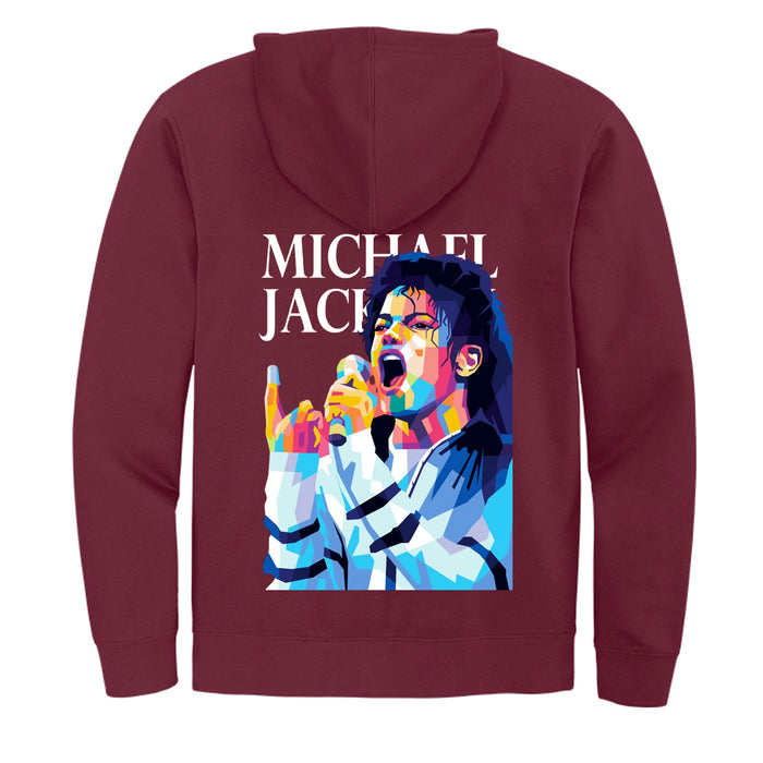 DT6102 Mens Fleece Full-Zip Hoodie Michael Jackson Printed