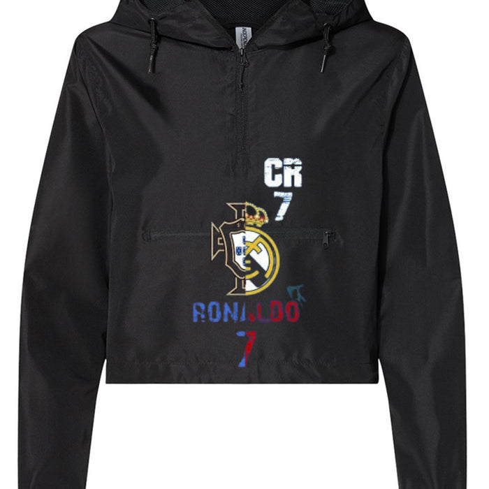 EXP64CRP Women's Pullover Crop Windbreaker Christiano Ronaldo