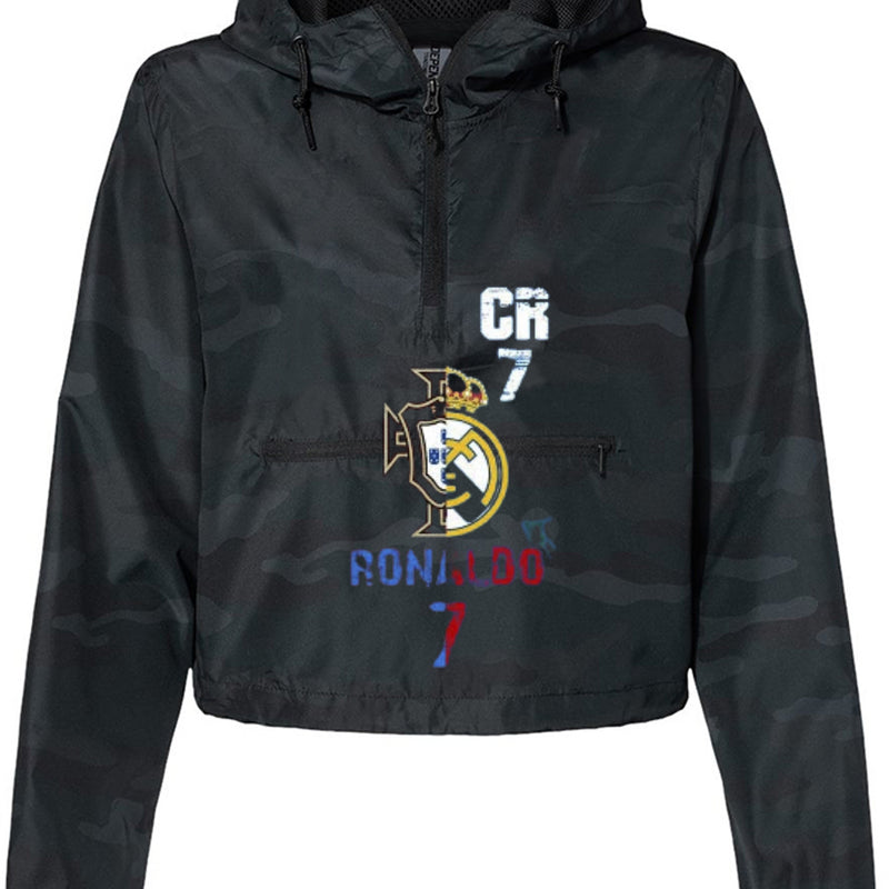 EXP64CRP Women's Pullover Crop Windbreaker Christiano Ronaldo