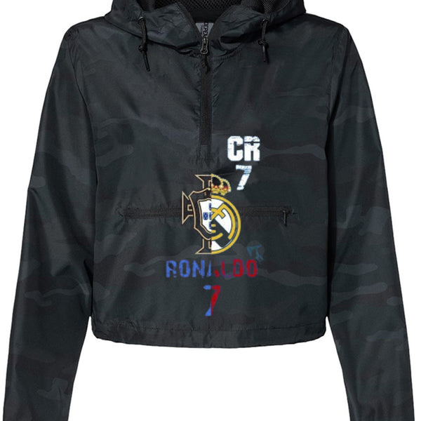 EXP64CRP Women's Pullover Crop Windbreaker Christiano Ronaldo