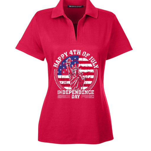 Independence Day Womens Plaited Polo DG20W