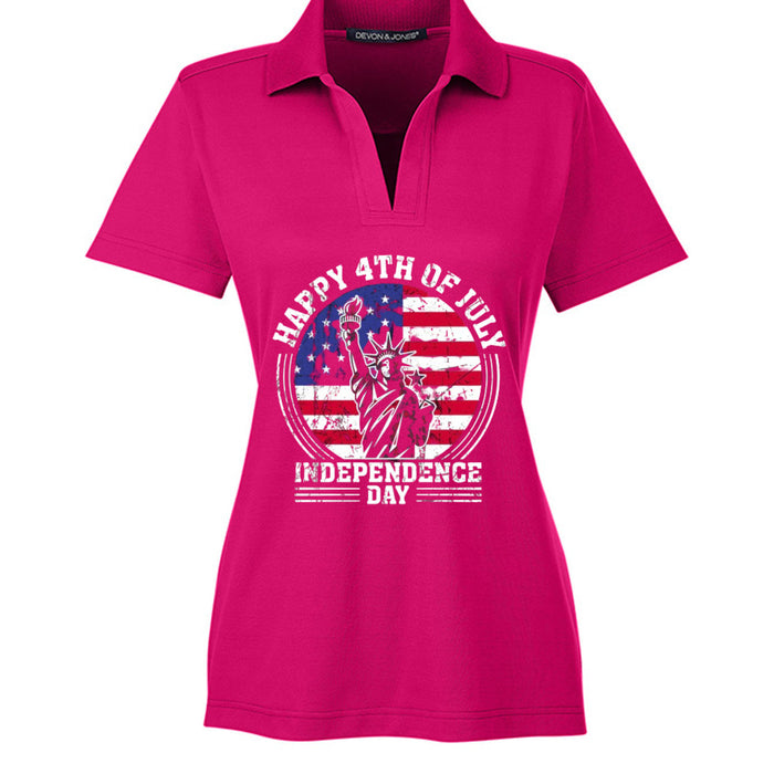 Independence Day Womens Plaited Polo DG20W