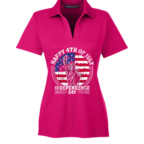 Independence Day Womens Plaited Polo DG20W
