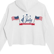 Independence Day Ladies' Crop Hooded Sweatshirt LS12000