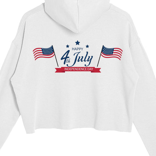 Independence Day Ladies' Crop Hooded Sweatshirt LS12000
