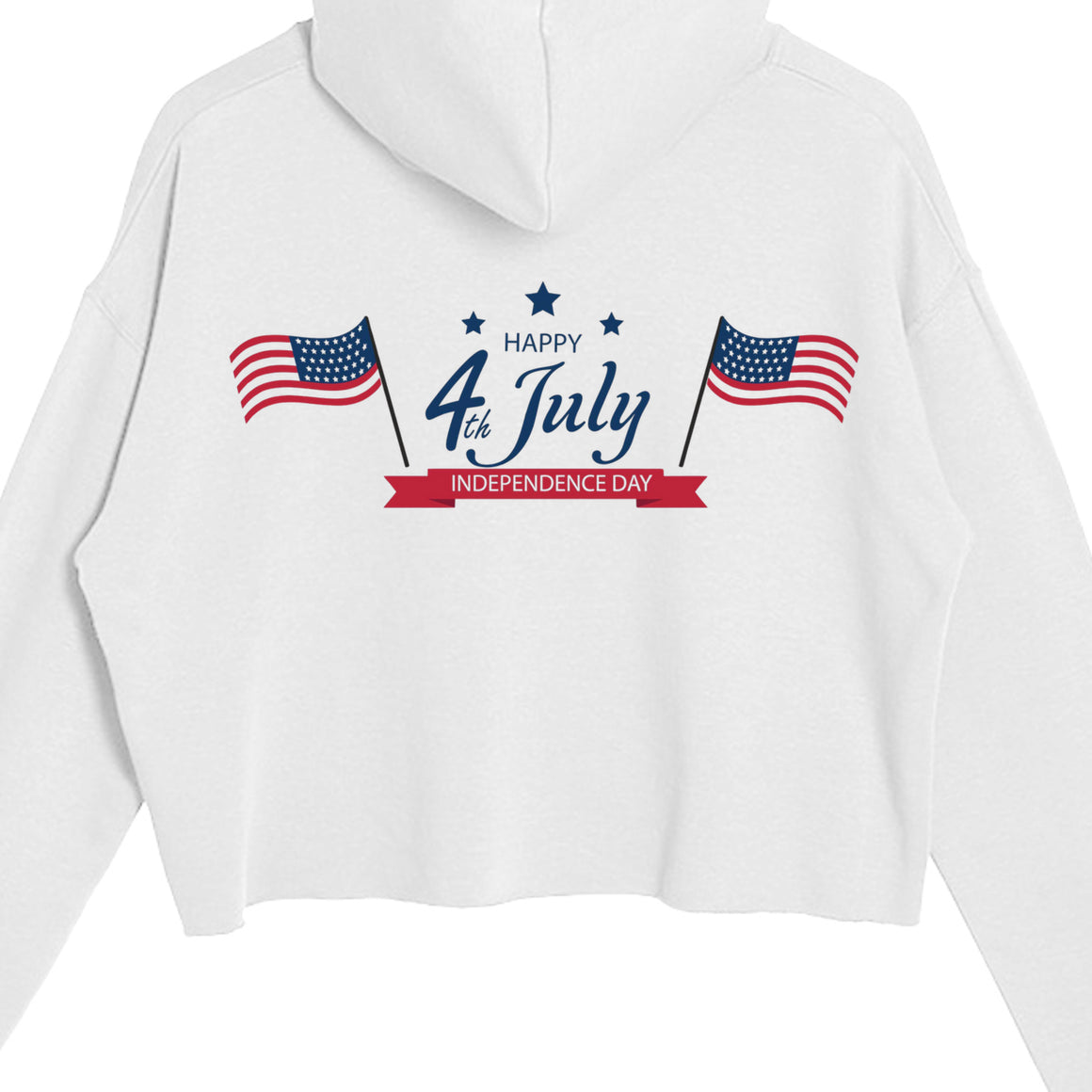 Independence Day Ladies' Crop Hooded Sweatshirt LS12000