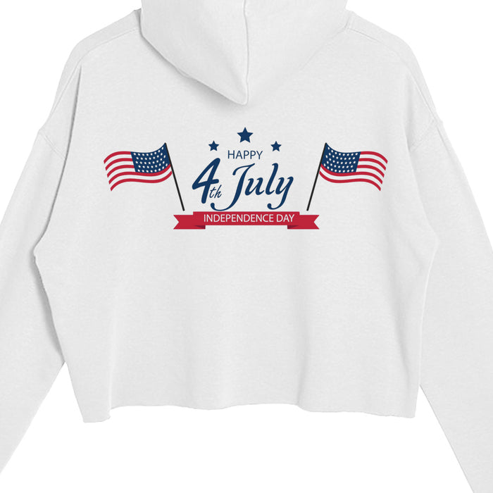 Independence Day Ladies' Crop Hooded Sweatshirt LS12000