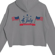 Independence Day Ladies' Crop Hooded Sweatshirt LS12000