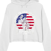 Independence Day Ladies' Crop Hooded Sweatshirt LS12000
