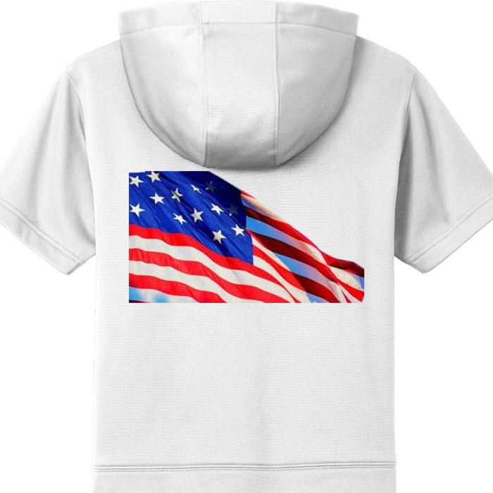 Independence Day Mens Fleece Short Sleeve Hooded Pullover YST251
