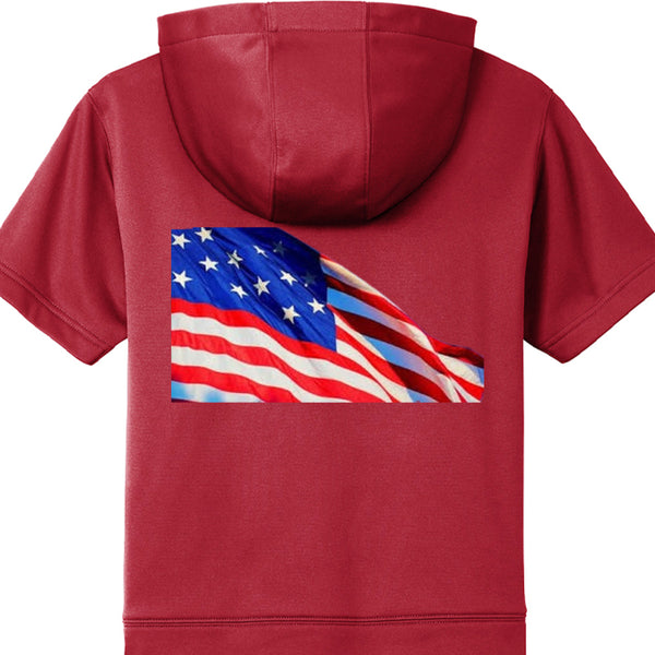 Independence Day Mens Fleece Short Sleeve Hooded Pullover YST251