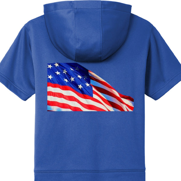 Independence Day Mens Fleece Short Sleeve Hooded Pullover YST251
