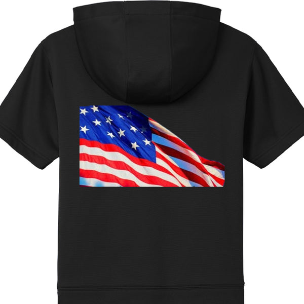 Independence Day Mens Fleece Short Sleeve Hooded Pullover YST251