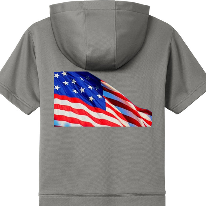 Independence Day Mens Fleece Short Sleeve Hooded Pullover YST251
