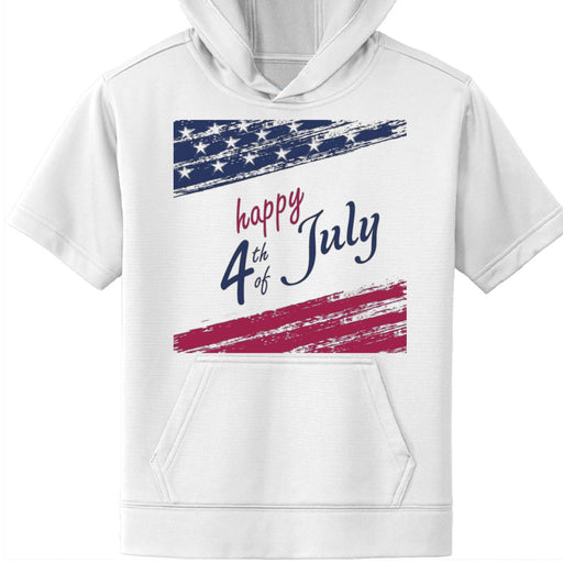 Independence Day Mens Fleece Short Sleeve Hooded Pullover YST251