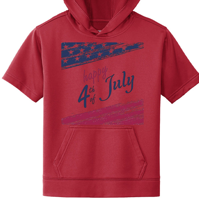 Independence Day Mens Fleece Short Sleeve Hooded Pullover YST251