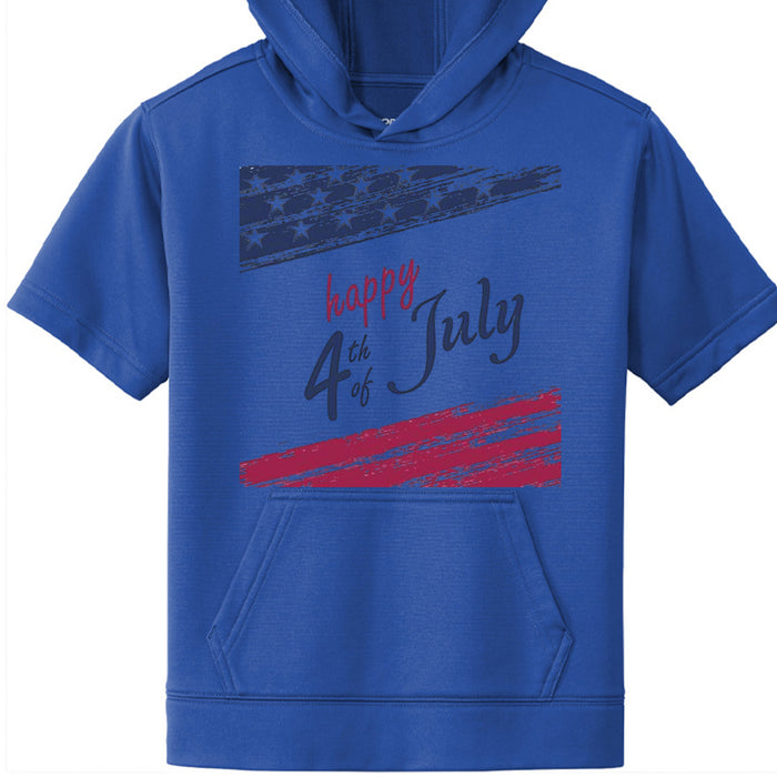 Independence Day Mens Fleece Short Sleeve Hooded Pullover YST251