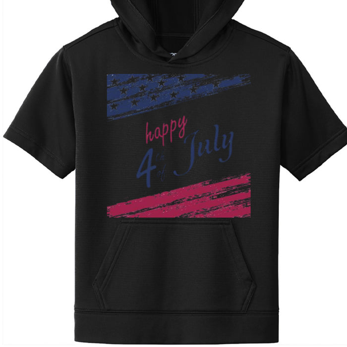 Independence Day Mens Fleece Short Sleeve Hooded Pullover YST251