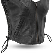 Raven Women's Motorcycle Leather Vest