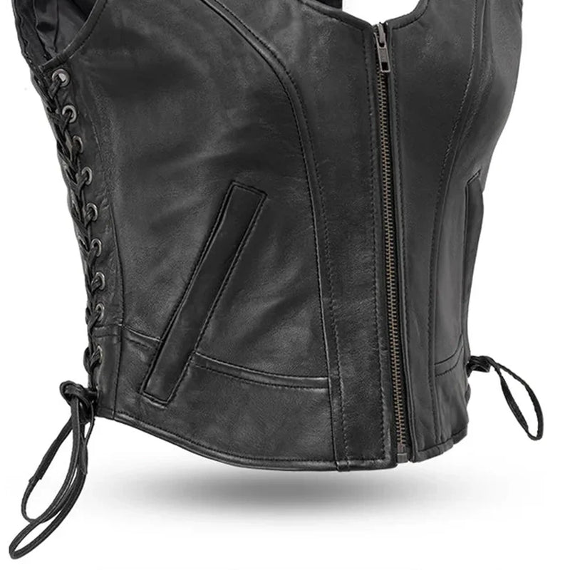 Raven Women's Motorcycle Leather Vest