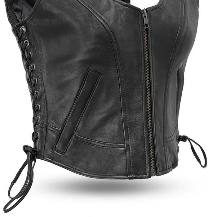 Raven Women's Motorcycle Leather Vest